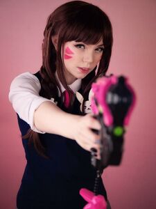 Caticorn Play. D.Va. Overwatch. Schoolgirl (15 pictures)