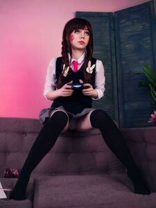 Caticorn Play. D.Va. Overwatch. Schoolgirl (15 pictures)